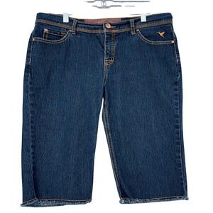 Grane Dark Wash Denim Bermuda Shorts Raw Hem Hummingbird Junior Size 13